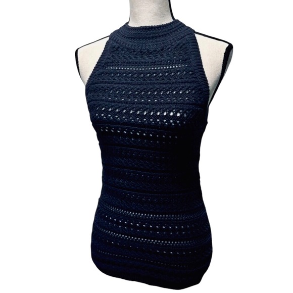 NWT Banana Republic Knit Sweater Tank Tamra Dark Navy Blue NEW - Picture 3 of 16